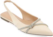 Journee Collection Rebbel Pavé Crystal Knot Slingback Flat