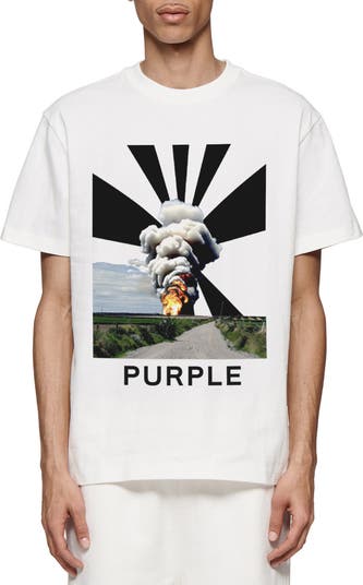 【オススメ】PURPLE BRAND / ロゴ入りコットン ダメージ Tシャツ PURPLE BRAND Heavyweight Cotton Jersey Graphic T-Shirt