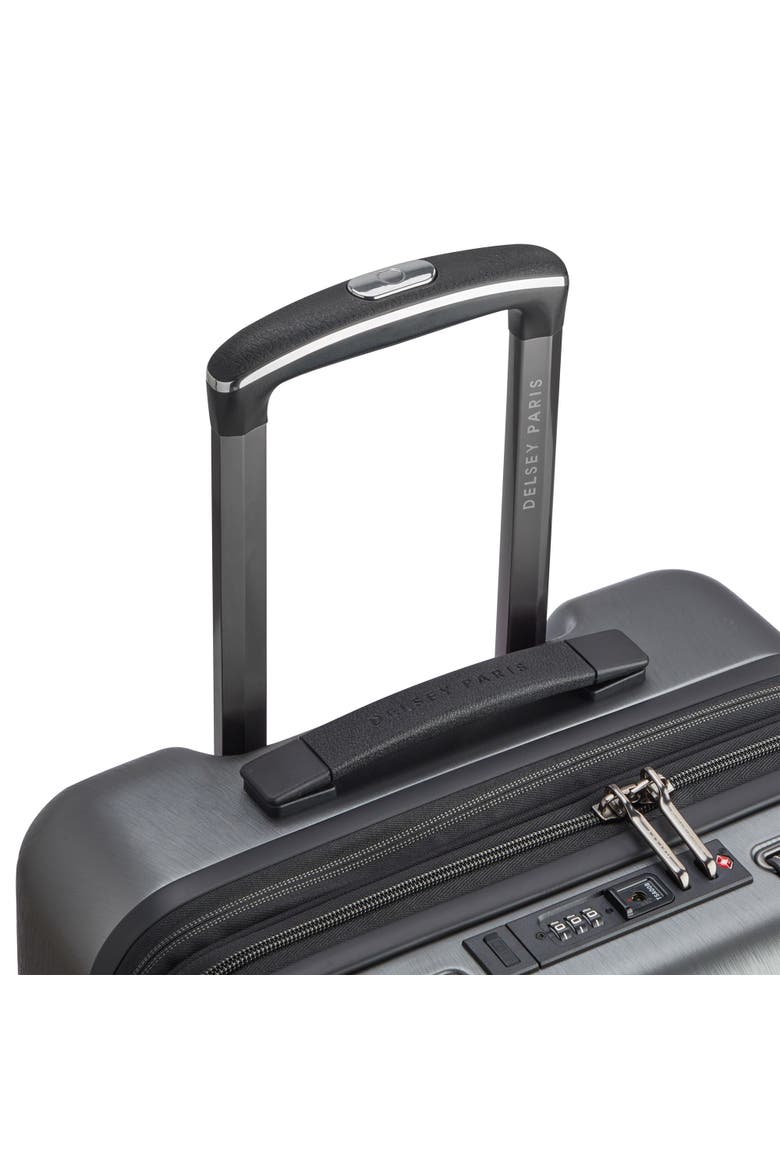 Cadence Hardside Expandable 20" Carry On Spinner Luggage, Alternate, color, Brushed Silver