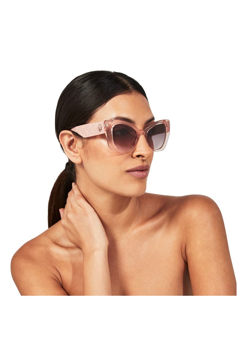 52mm Gradient Cat Eye Sunglasses, Alternate, color, LIGHT PINK/ AZURE GRADIENT