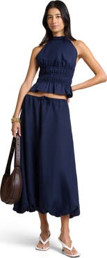 Onia Air Linen Bubble Maxi Skirt