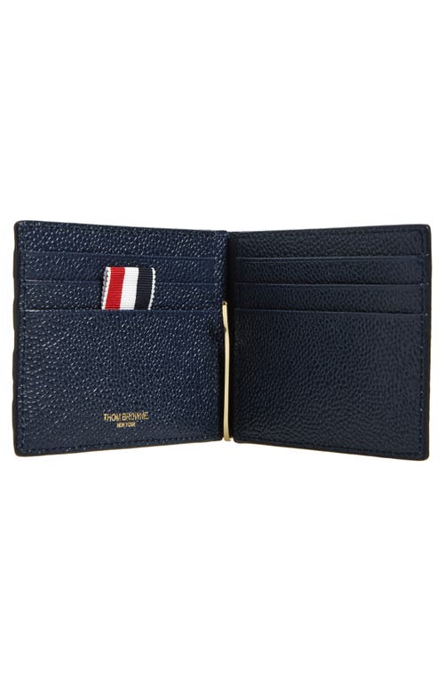 Thom Browne Money Clip Wallet With 4 Bar Stripes