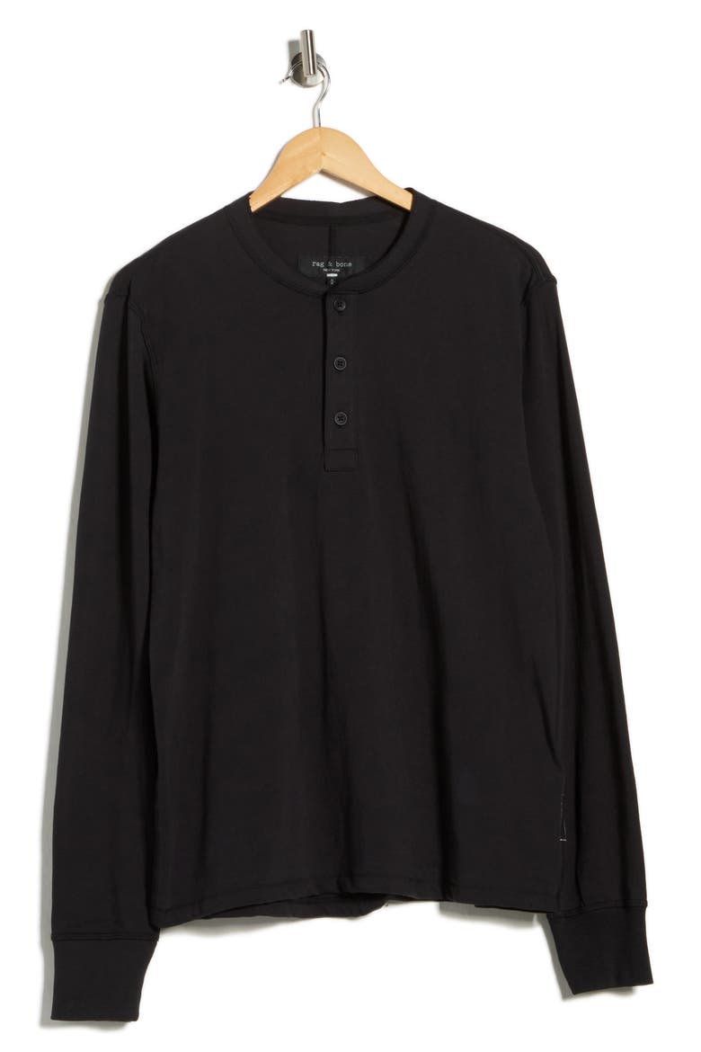 Classic Slub Jersey Henley, Alternate, color, BLACK