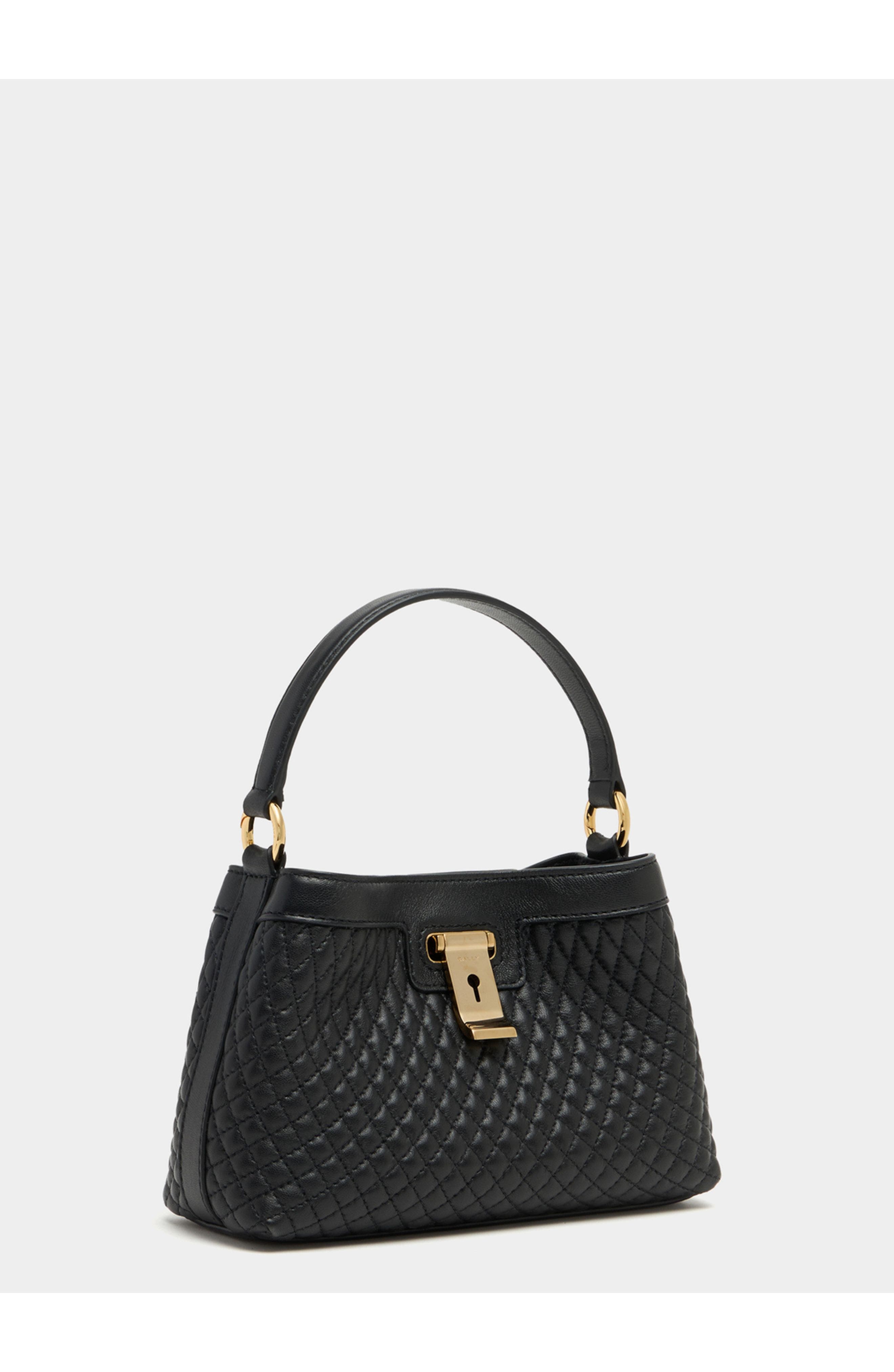 Bally Lock Me Minibag In Quilted Leather, Alternate, color, Black