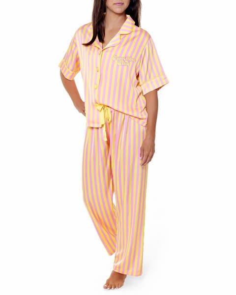 Sunshine Club Silky Short Sleeve Pants Set