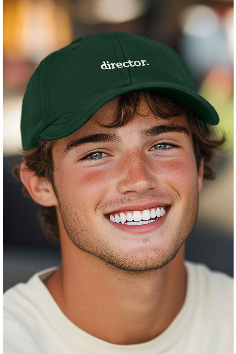 Director Embroidered Low Crown Cap, Alternate, color, Dark Green