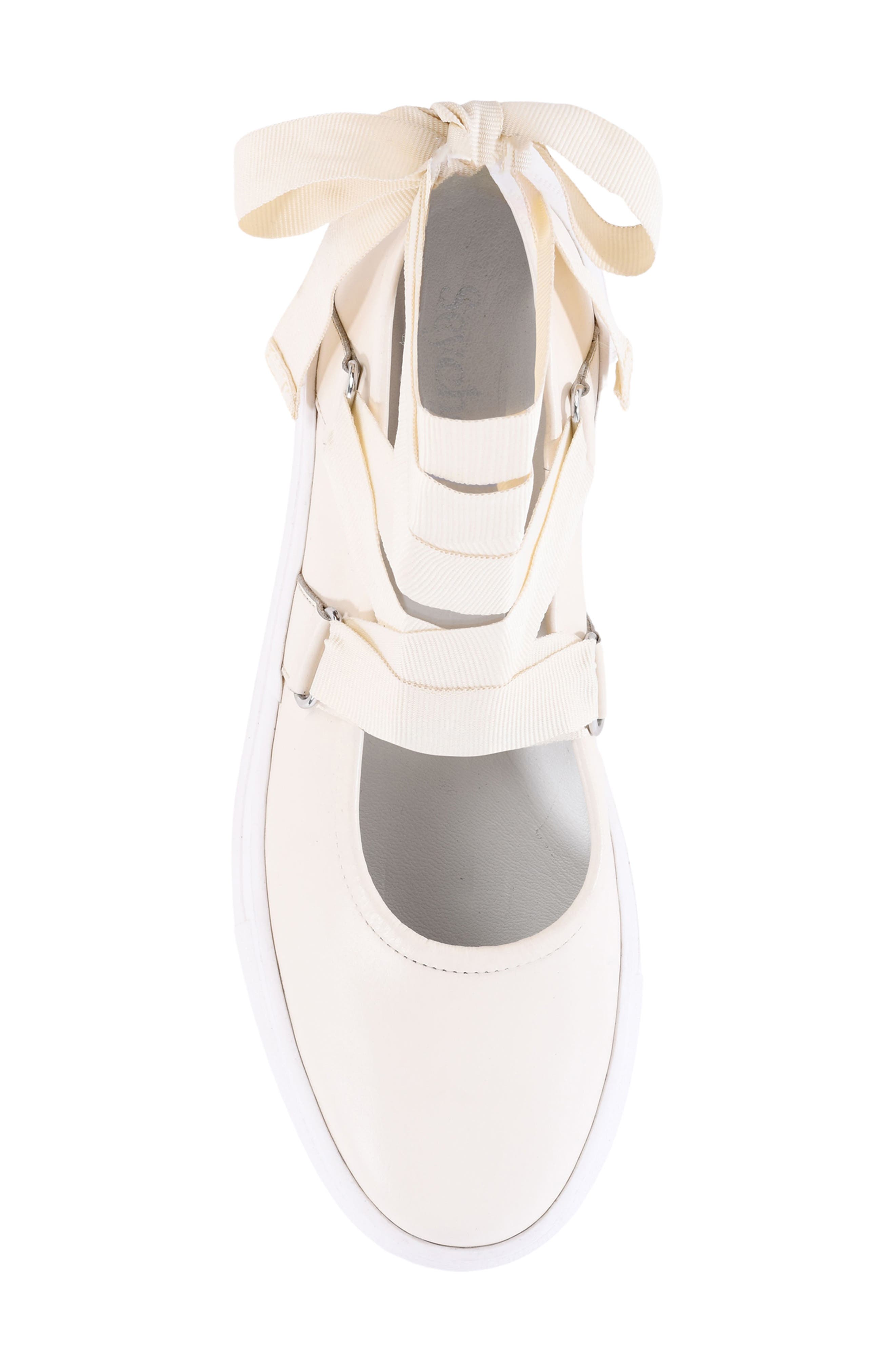 Seychelles Ribbons Ankle Wrap Flat, Alternate, color, Ivory