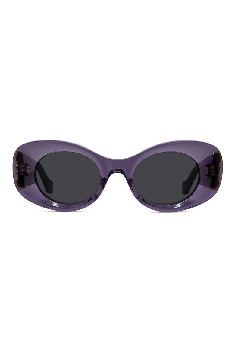 Anagram 49mm Small Rectangular Sunglasses, Main, color, SHINY VIOLET / SMOKE