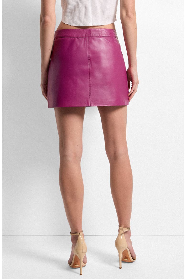 Jeremiah Upcycled Leather Skirt, Alternate, color, ROSE
