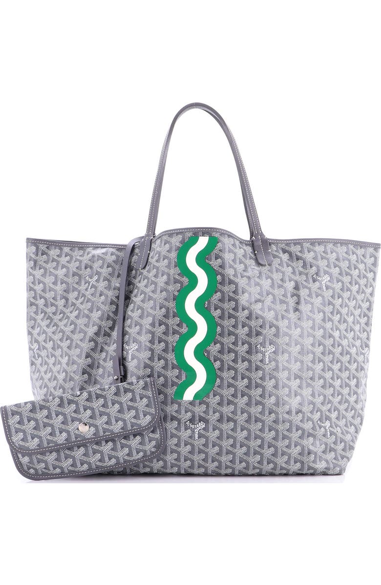 Pre-Owned Goyard Saint Louis Tote Printed Coated Canvas GM, Alternate, color, Gray