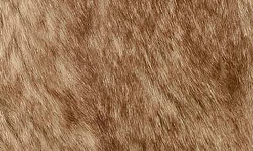 Ichi Faux Fur Jacket In Brown