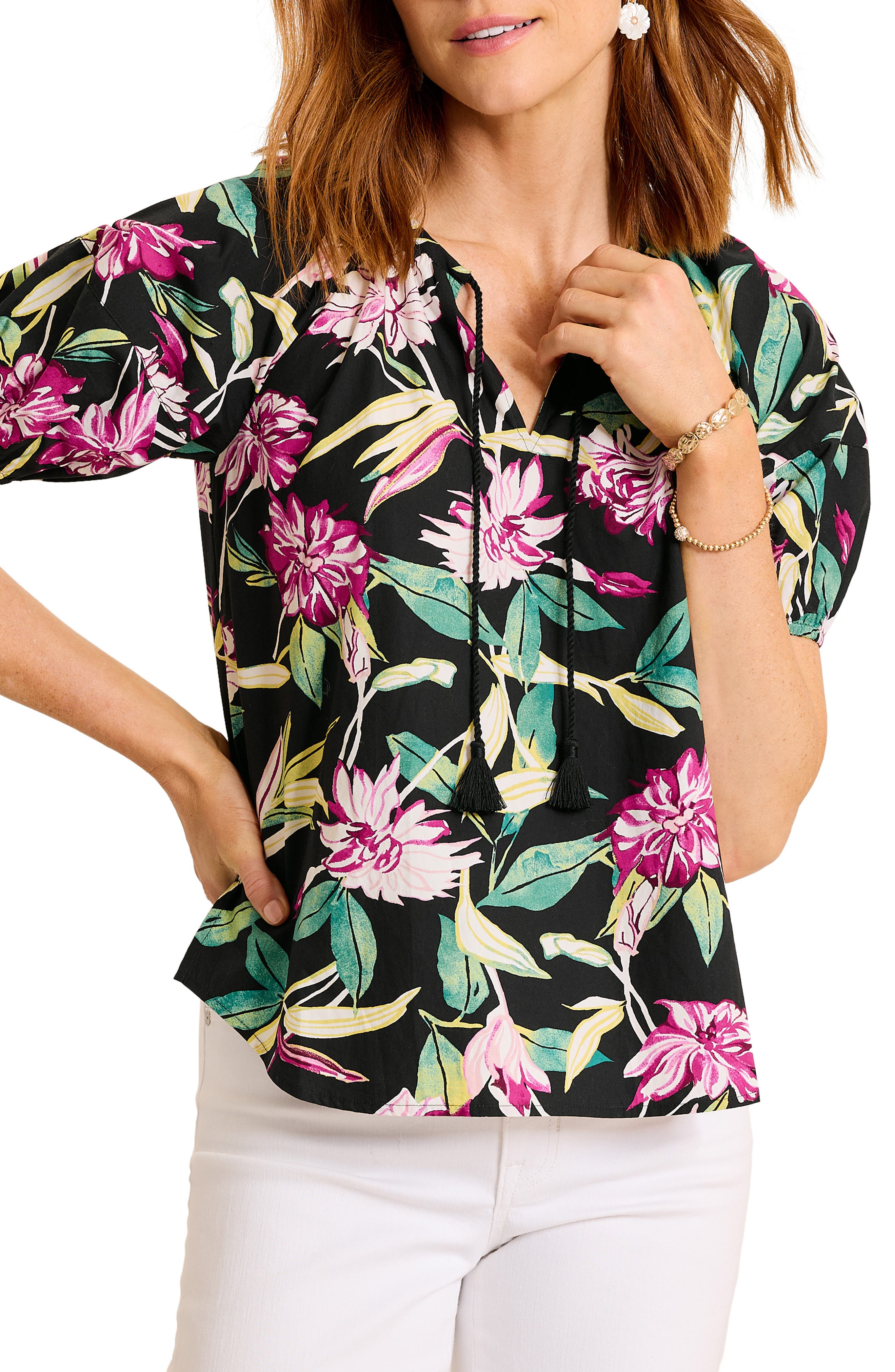 Twilight Bloom Cotton Top