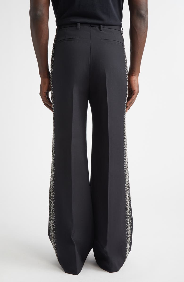 AMIRI Crystal Stripe Flare Leg Pants, Alternate, color, Black