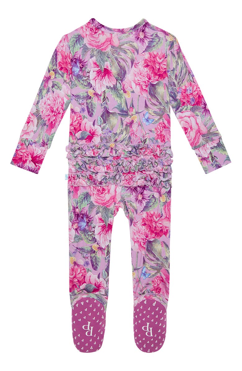 Posh Peanut Ellery Ruffle Zip Footie, Alternate, color, 