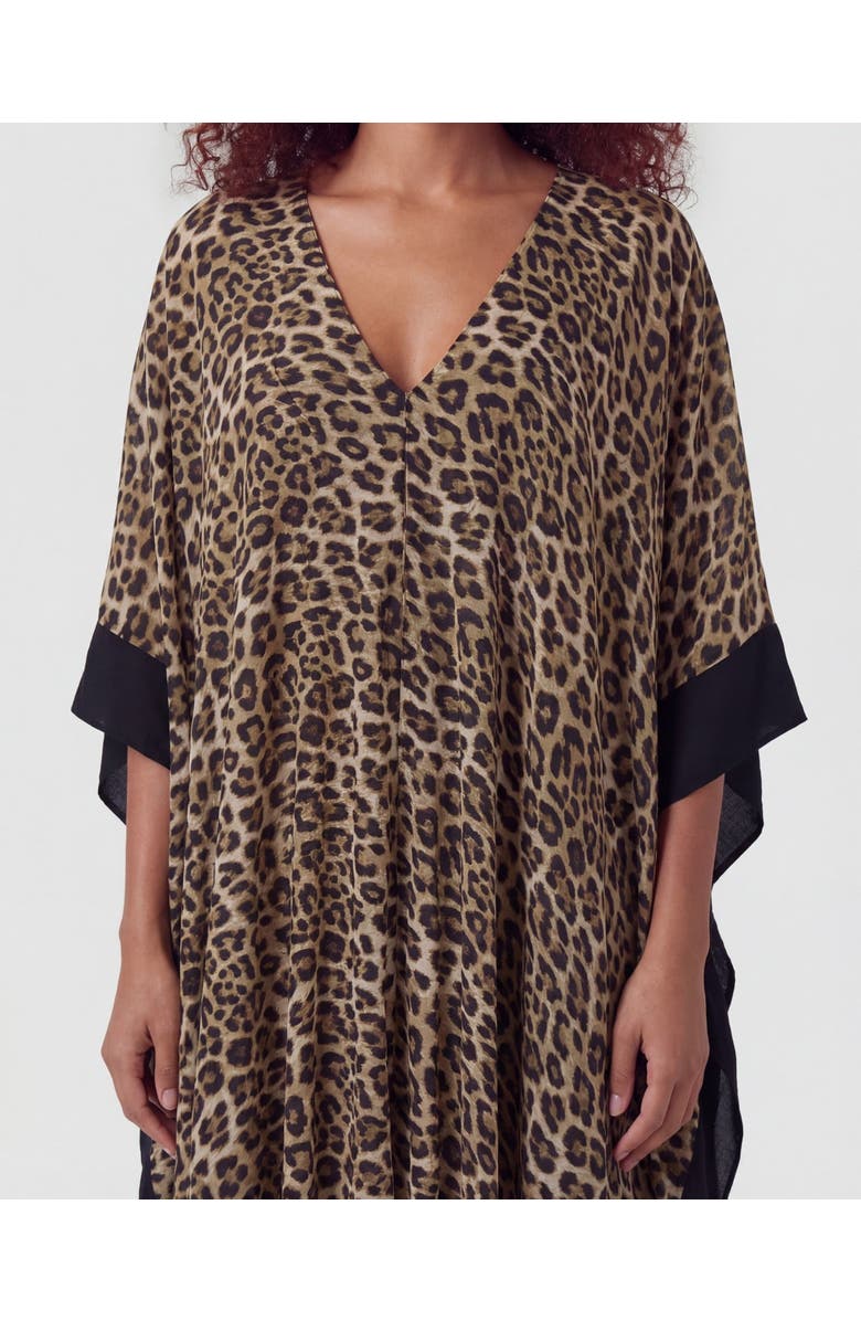 Lords of Harlech Leopard Womens Kaftan, Alternate, color, Leopard Brown