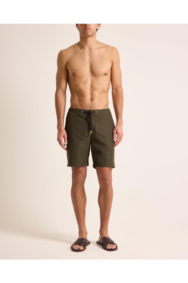 Dane Drawcord Longest-Length Classic Fit Drawcord Swim Shorts, Main, color, BAYLEAF GREEN