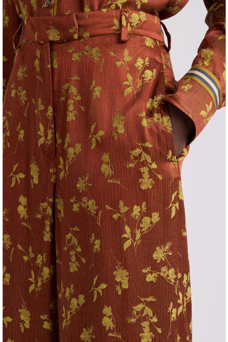 Penn Floral Jacquard Wide Leg Pants, Alternate, color, OCRA