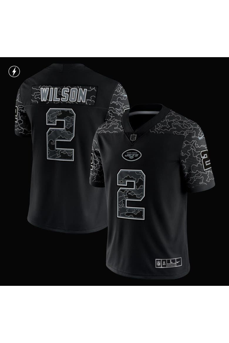Men's Nike Zach Wilson Black New York Jets RFLCTV Limited Jersey, Alternate, color, Black