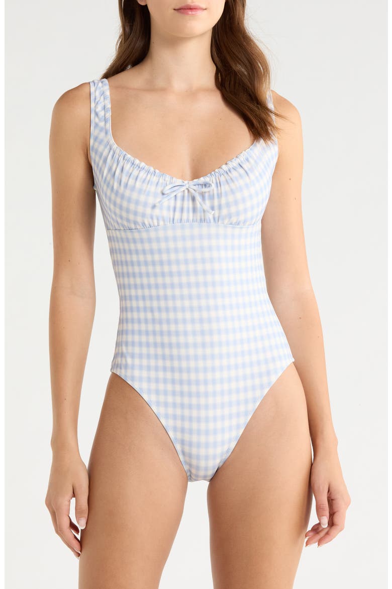 Bahia Gingham One-Piece Swimsuit, Main, color, CRYSTAL CHECK