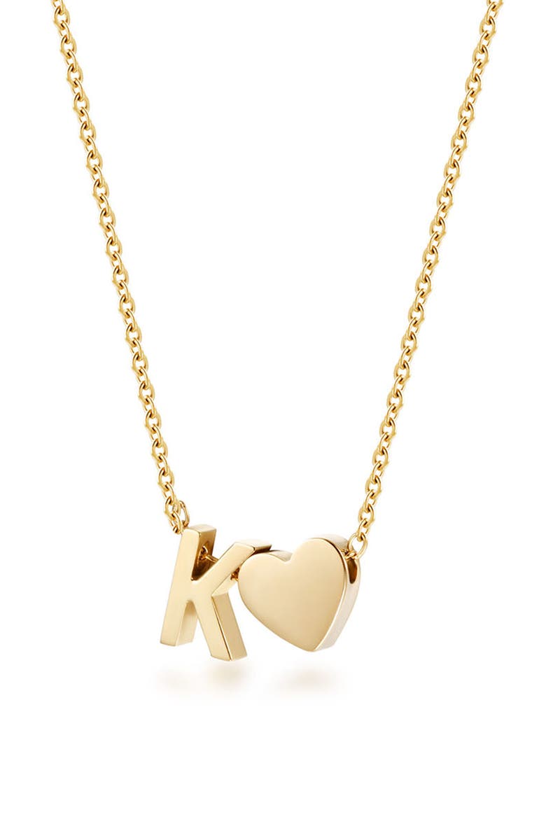 Initial Heart Pendant Necklace, Main, color, YELLOW-K