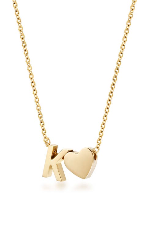 Initial Heart Pendant Necklace