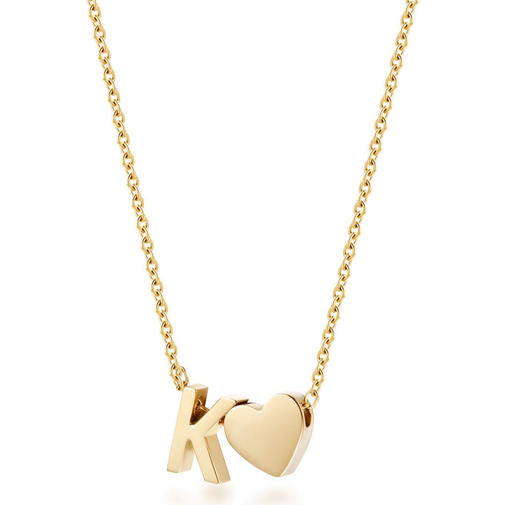 Jane Basch Designs Initial Heart Pendant Necklace In Gold