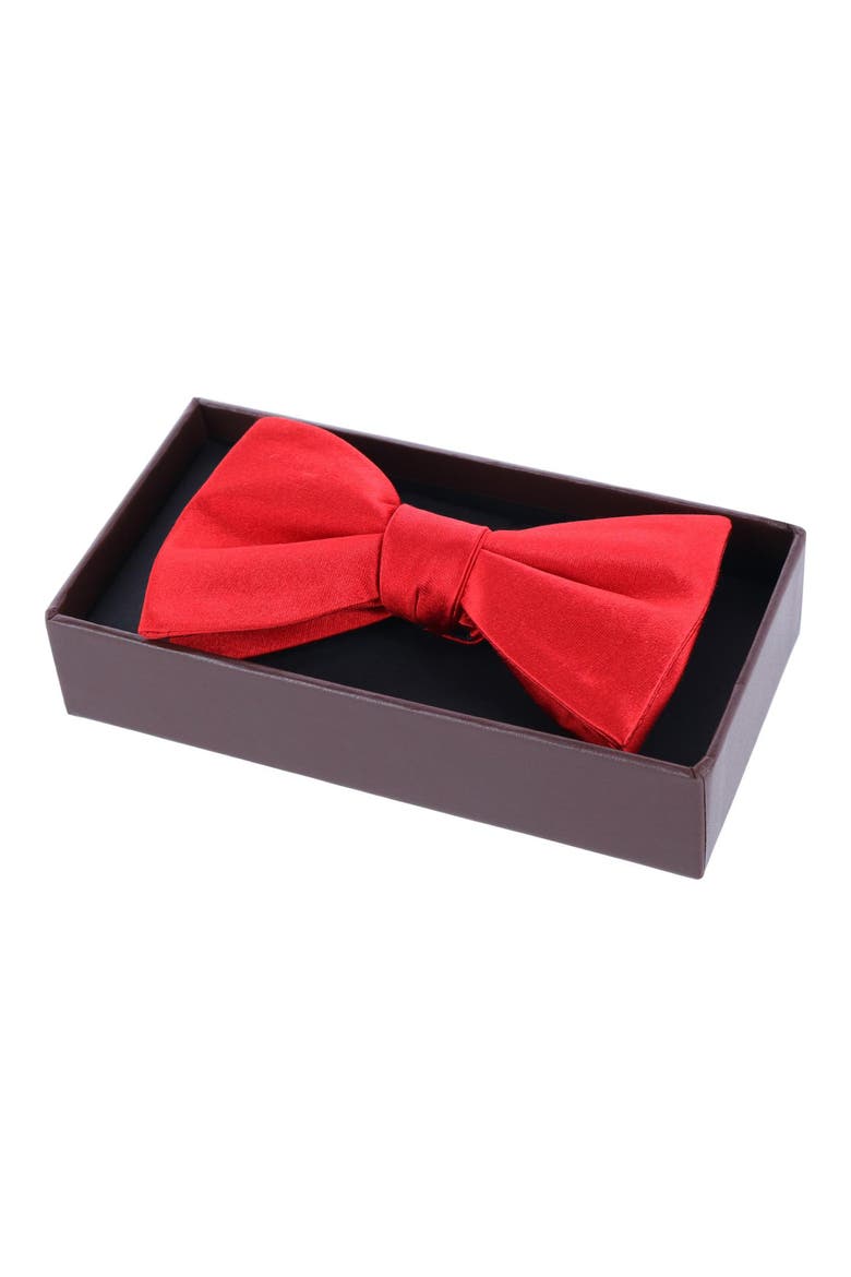 Sutton Solid Silk Bow Tie, Alternate, color, RED