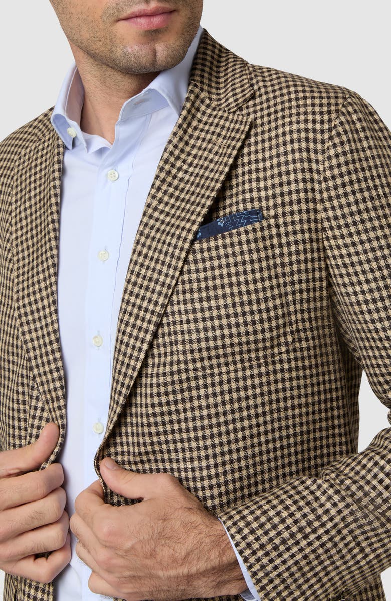 Sid Mashburn Ghost Check Cotton & Silk Blend Sport Coat, Alternate, color, 