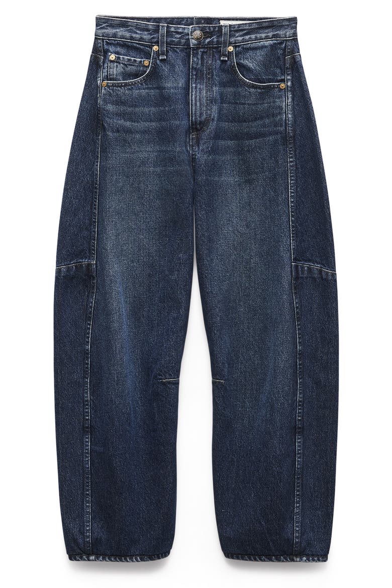 Charlie High Waist Barrel Jeans, Alternate, color, TEO