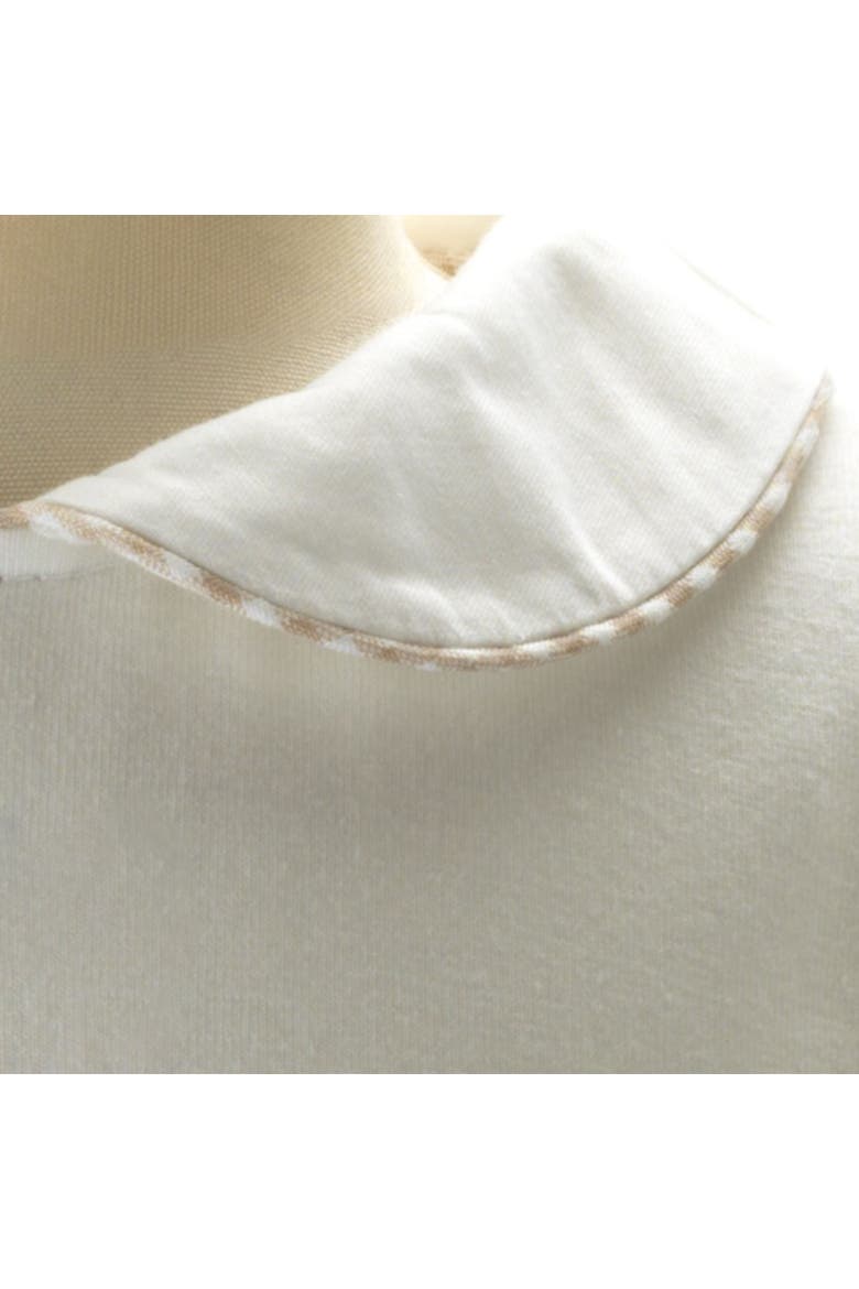 Gingham Peter Pan Collar Bodysuit, Alternate, color, White