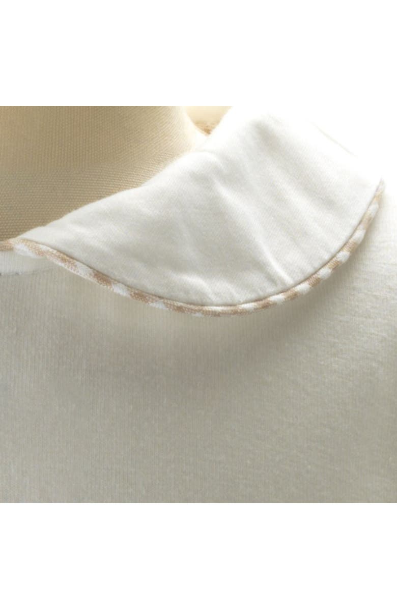 Rachel Riley Gingham Peter Pan Collar Bodysuit, Alternate, color, White