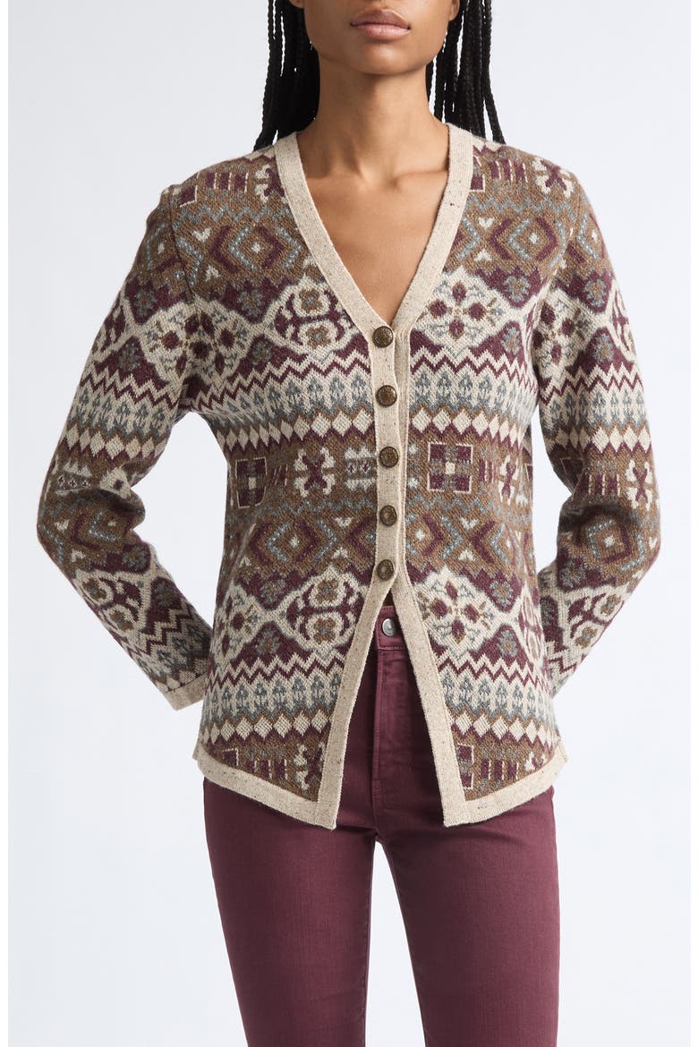 Chamberly Cardigan, Main, color, BURGUNDY MULTI