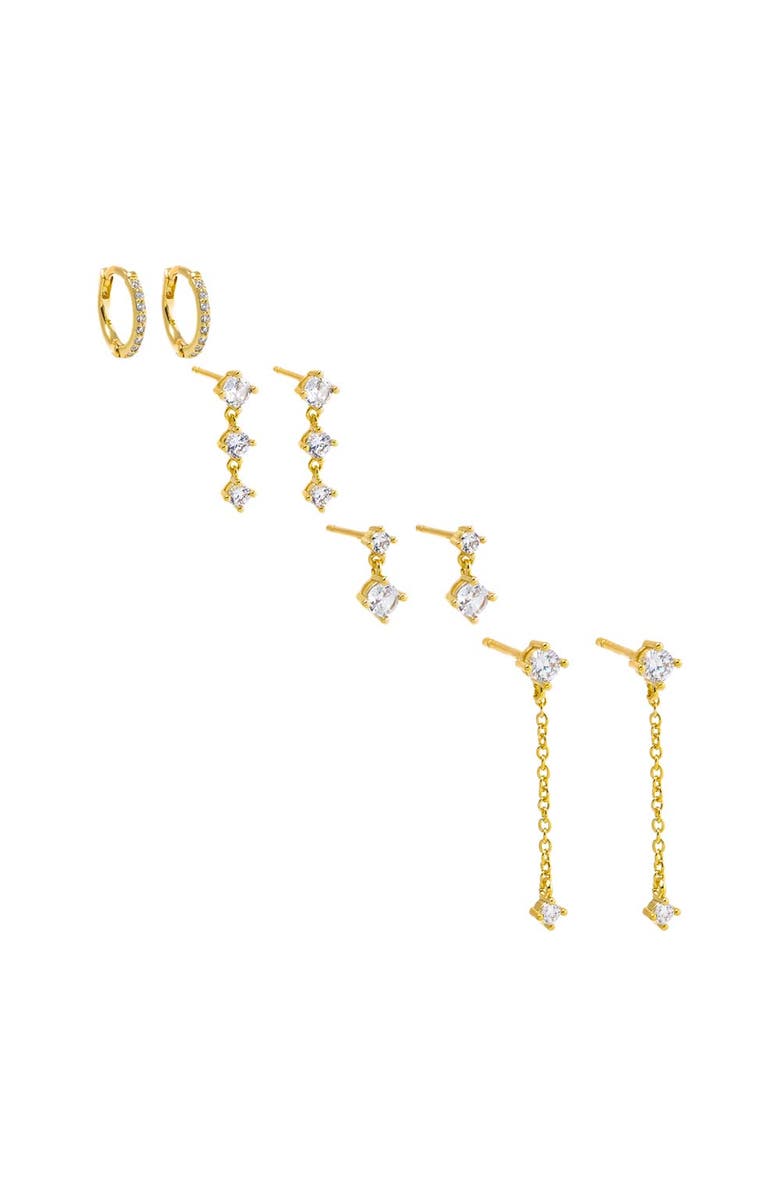 BY ADINA EDEN Graduated CZ Drop Earring Combo Set, Main, color,