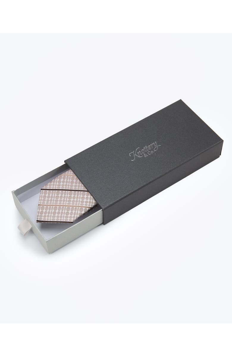 Knottery & Co Biscotti Striped Silk Jacquard Tie, Alternate, color, Sand