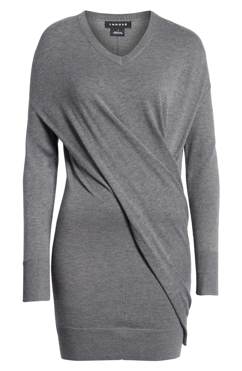 Trouvé Seamed Drape Sweater, Alternate, color, 