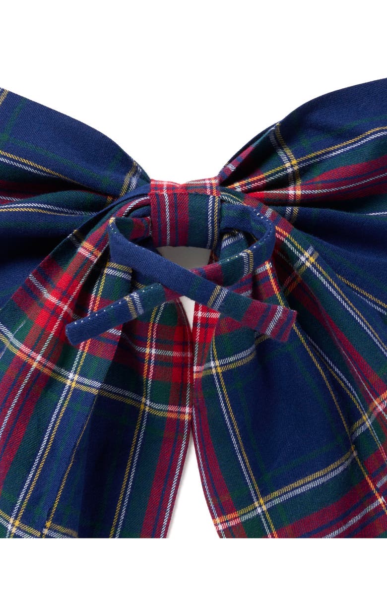 Petite Plume Windsor Tartan Cotton Wreath Bow, Alternate, color, Navy