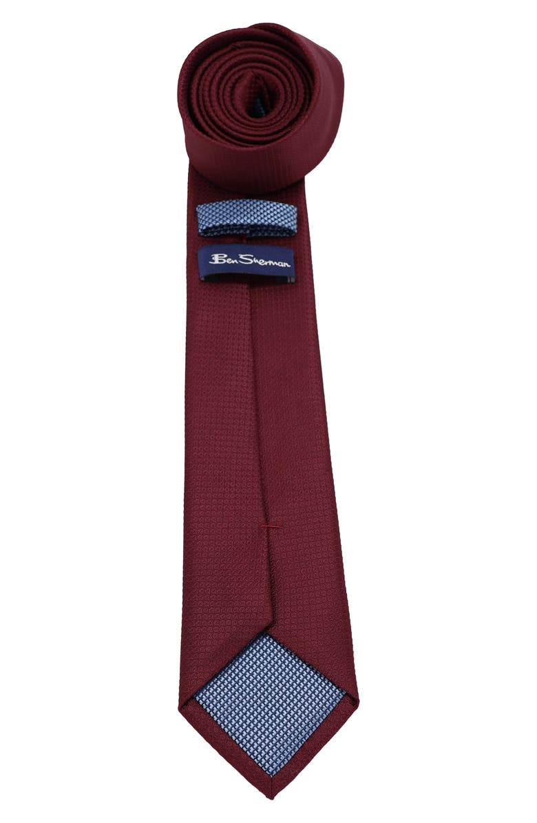 Ben Sherman Textured Solid Tie, Alternate, color, Burgundy