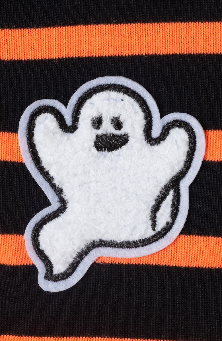 Andy & Evan Kids' Halloween Stripe Long Sleeve Polo, Alternate, color, Black/ Orange