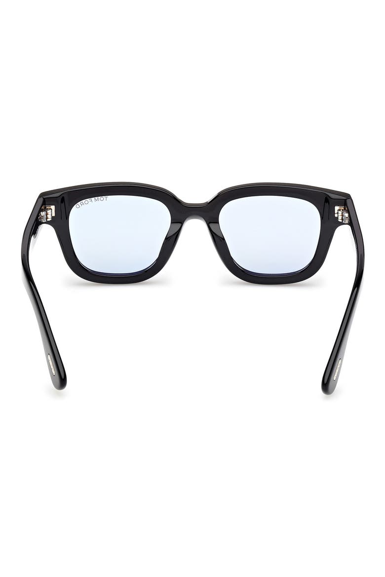 49mm Square Sunglasses, Alternate, color, SHINY BLACK / SMOKE
