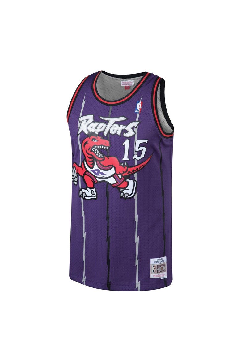 Men's Mitchell & Ness Vince Carter Purple Toronto Raptors 1998/99 Hardwood Classics Swingman Jersey, Alternate, color, Purple