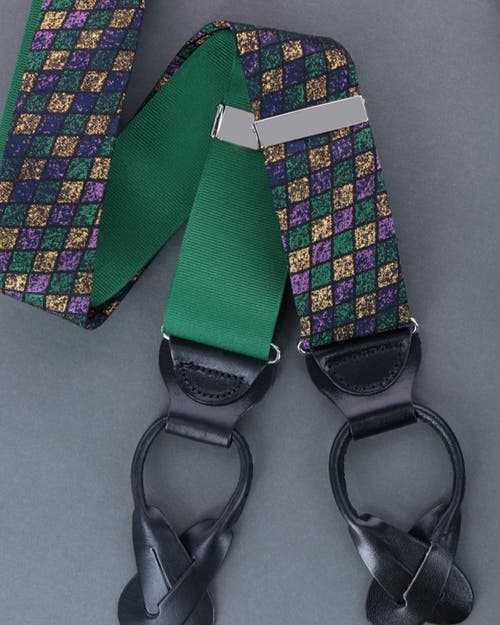 Trafalgar Carnival Diamond Multi-colored Novelty Silk Button End Suspenders