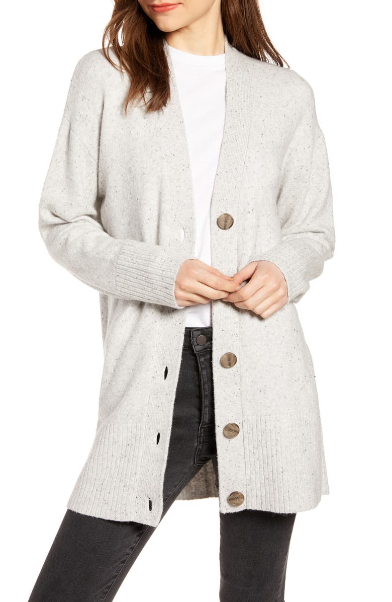Something Navy Cozy V-Neck Cardigan, Main, color,