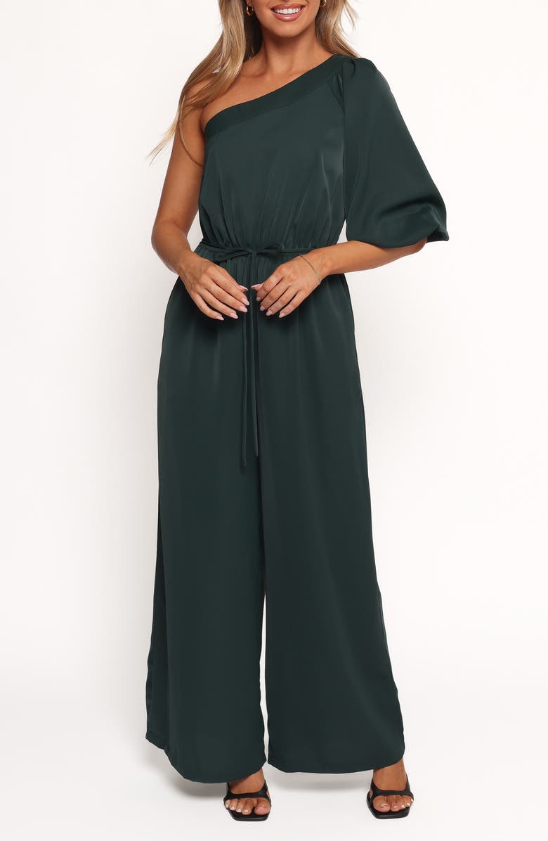Petal & Pup Hedda Asymmetric Jumpsuit, Main, color, Emerald