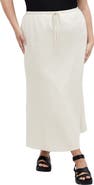 City Chic Vivien Linen Blend Drawstring Skirt