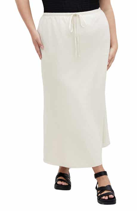 City Chic Vivien Linen Blend Drawstring Skirt