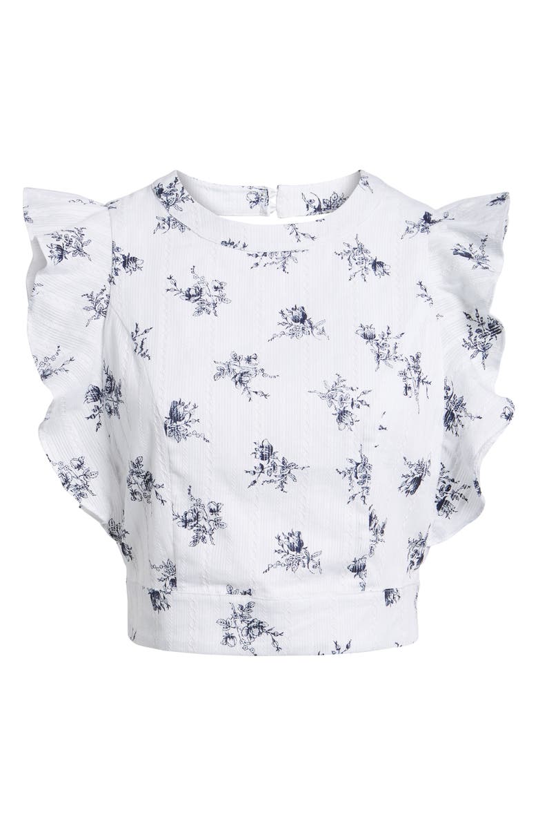 J.O.A. Ruffle Sleeve Crop Top, Alternate, color, 