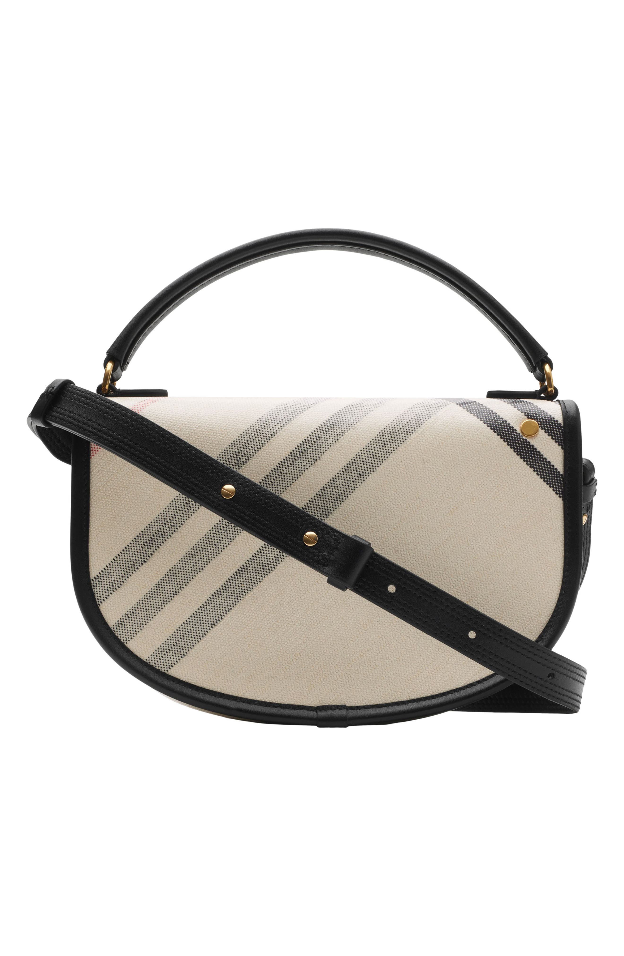 Burberry Highlands Coated Canvas & Leather Top Handle Bag, Alternate, color, 