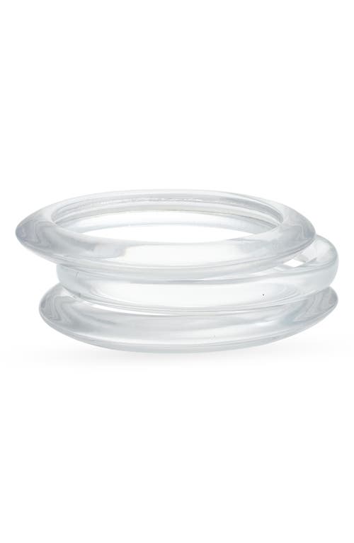 Open Edit Set Of 3 Resin Bangles In Transparent