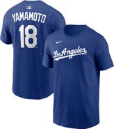 Nike Name & Number T-Shirt Nike Yoshinobu Yamamoto Royal Los Angeles Dodgers Name & Number T-Shirt