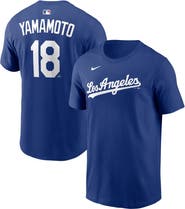 Nike Name & Number T-Shirt Nike Yoshinobu Yamamoto Royal Los Angeles Dodgers Name & Number T-Shirt